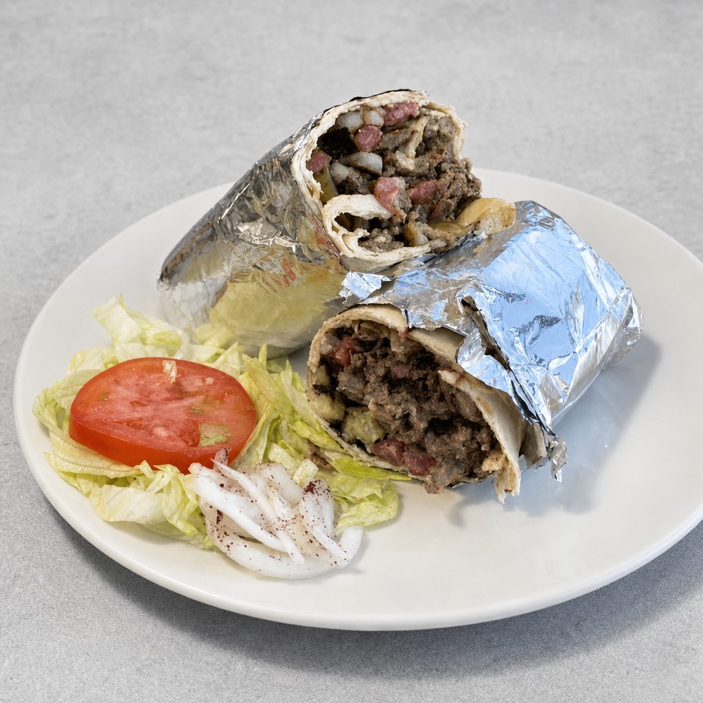 Lamb-Beef Shawerma Wrap.