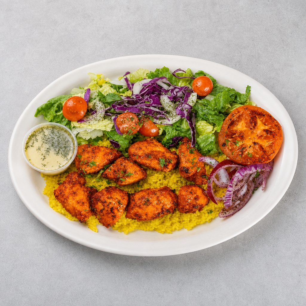 Chicken Tikka Kebob Plate.