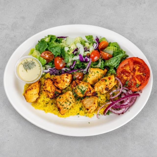Chicken Kebob Plate.