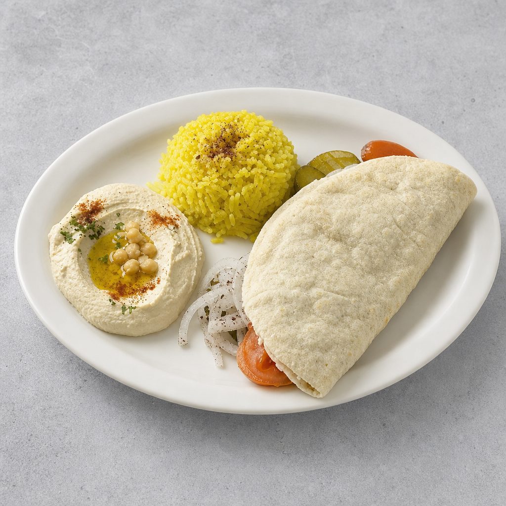 Lamb-Beef Shawerma Plate.