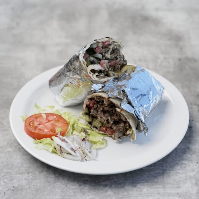 Lamb-Beef Shawerma Wrap.