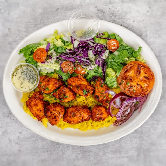 Chicken Tikka Kebob Plate.