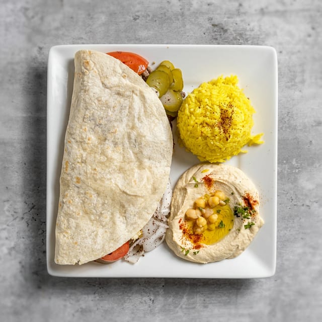 Lamb-Beef Shawerma Plate.