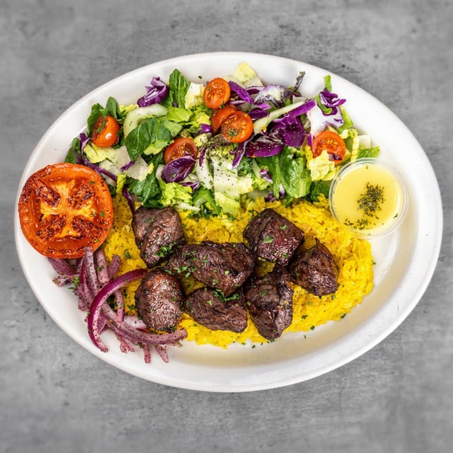 Beef Kebob Plate.